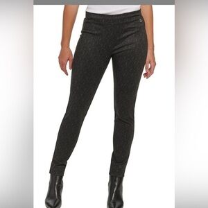 Calvin Klein Charcoal Herringbone Pull On Skinny Pants